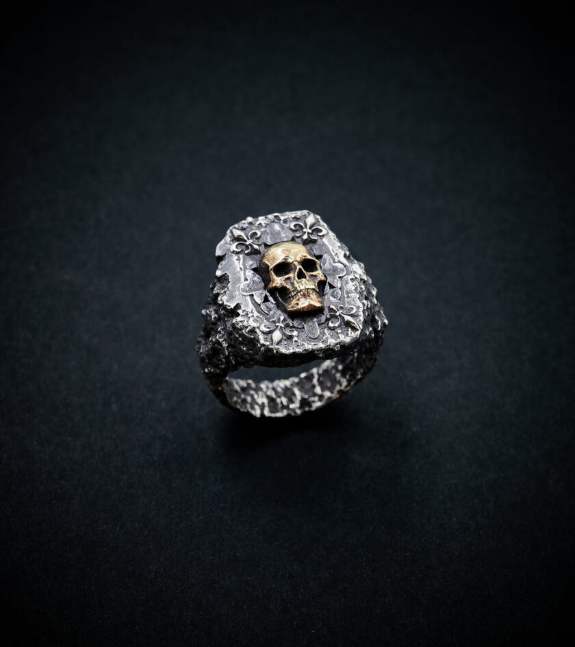 ‘Skull’ Sterling Silver & Bronze ring