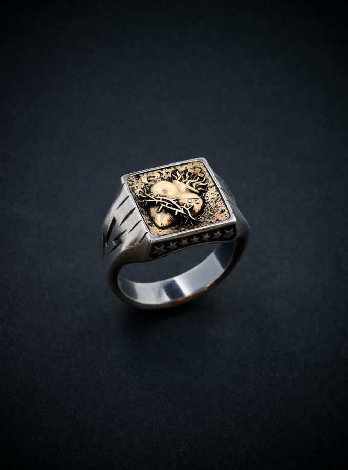 ‘Sacred Heart’ Silver & Bronze ring