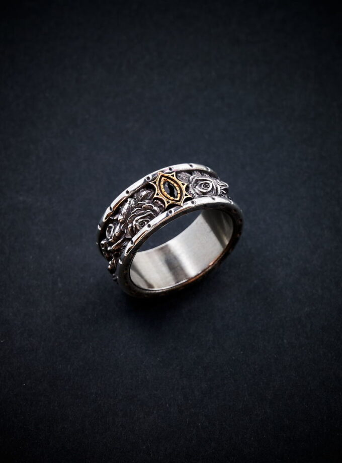 ‘Roses’ Two-tone silver ring