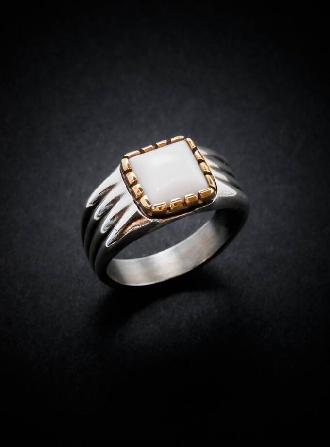 White Jasper, Sterling silver and Bronze