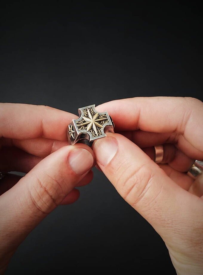 ‘North Star’ Silver & Bronze ring