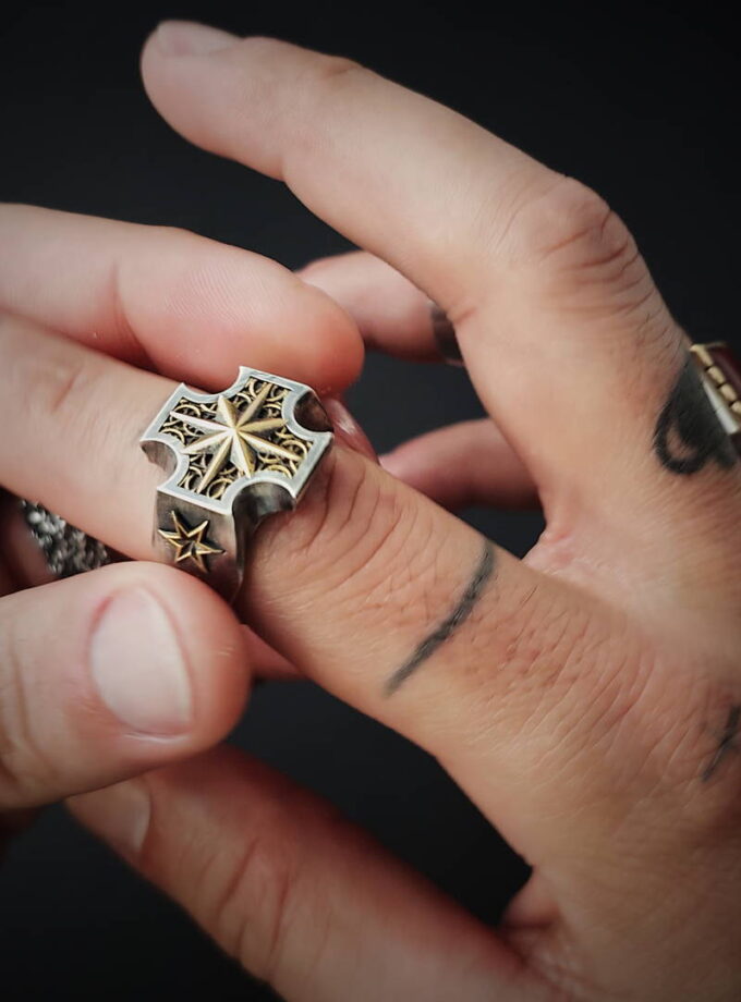 ‘North Star’ Silver & Bronze ring