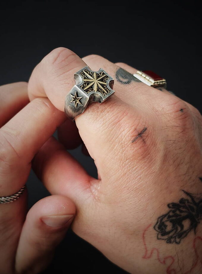 ‘North Star’ Silver & Bronze ring