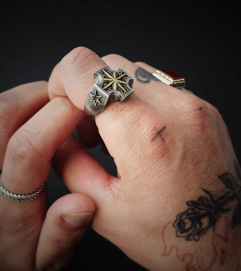 ‘North Star’ Silver & Bronze ring - Image 6