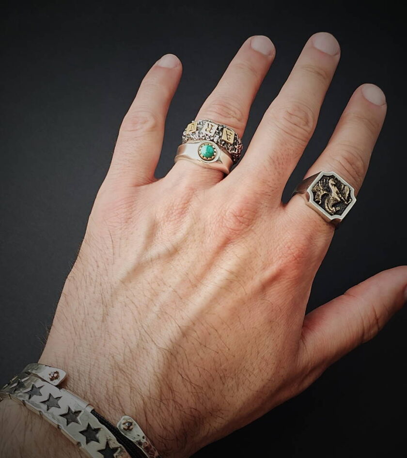 ‘Pegasus’ Silver & Bronze ring - Image 3