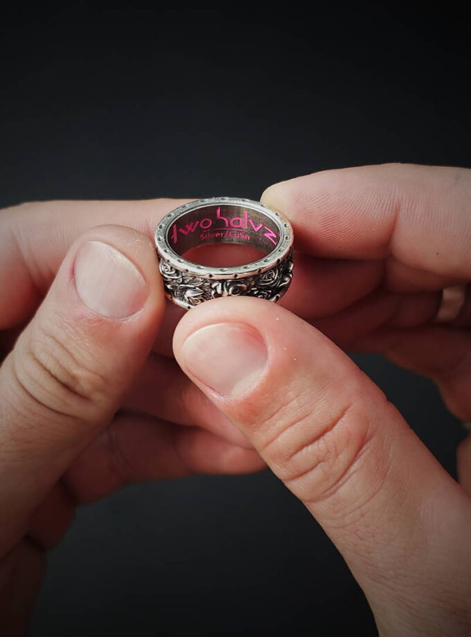 ‘Roses’ Two-tone silver ring