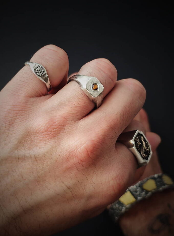 Tiger eye Sterling silver and Bronze