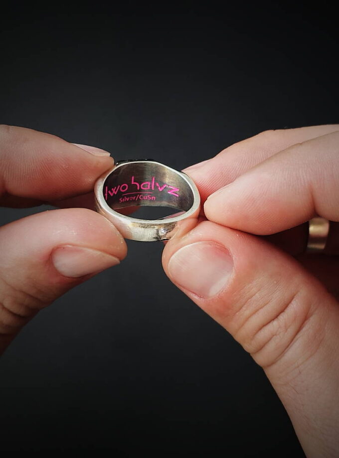 White Jasper, Sterling silver and Bronze