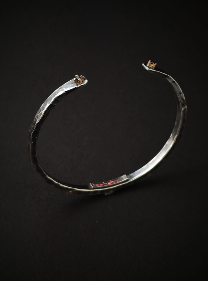 Black Diamonds Two-tone Silver cuff