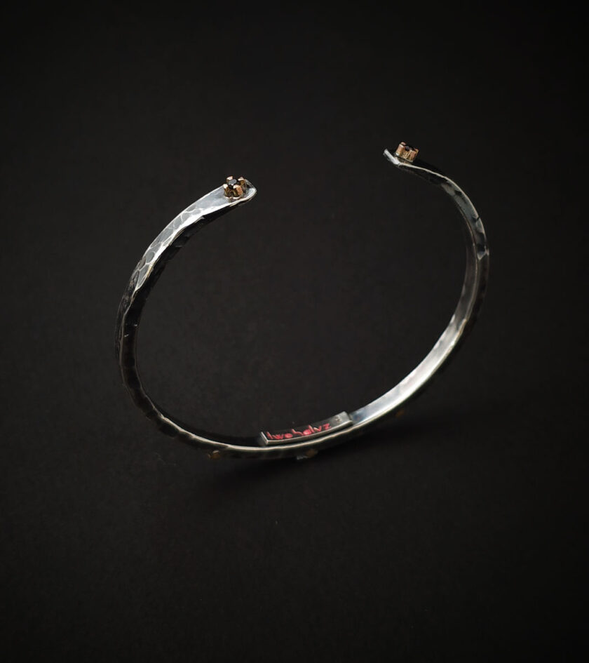 Black Diamonds Two-tone Silver cuff