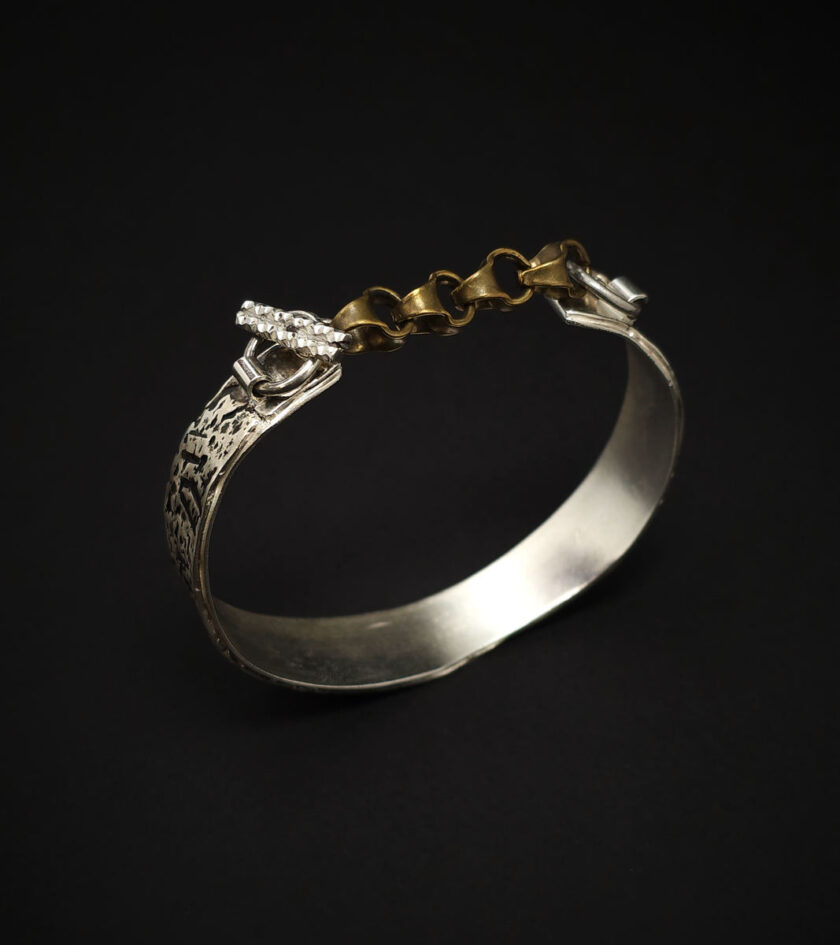 Sterling Silver & bronze cuff