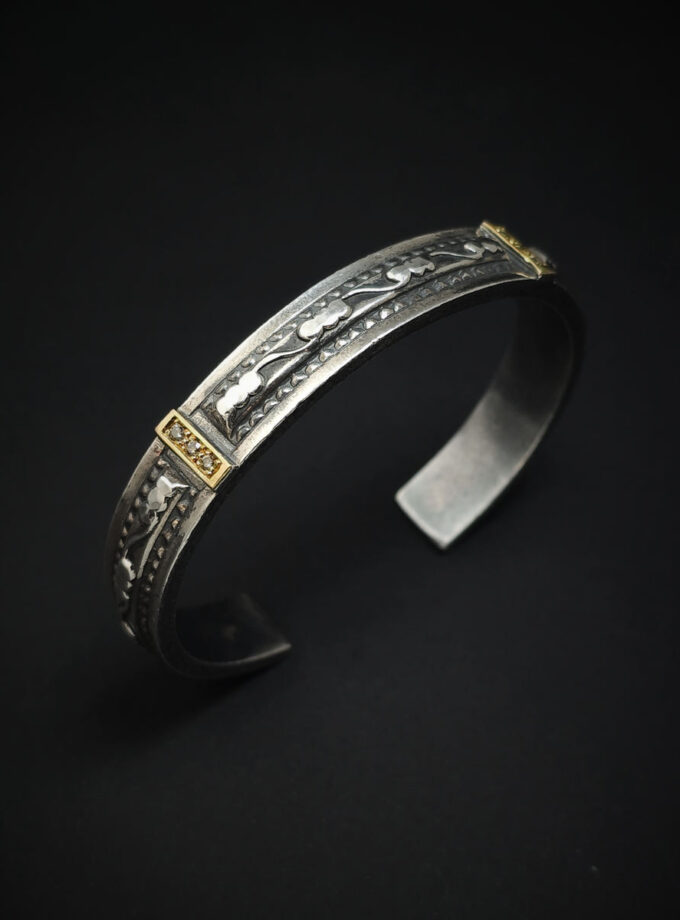 Silver Gold and Diamonds cuff