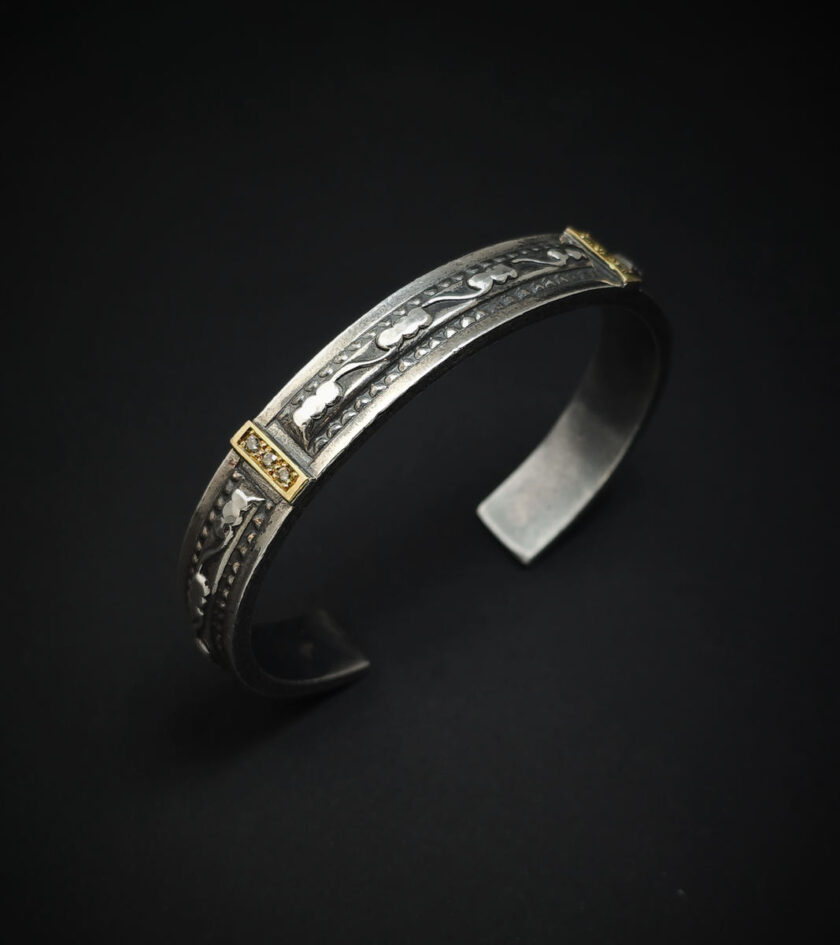 Silver Gold and Diamonds cuff