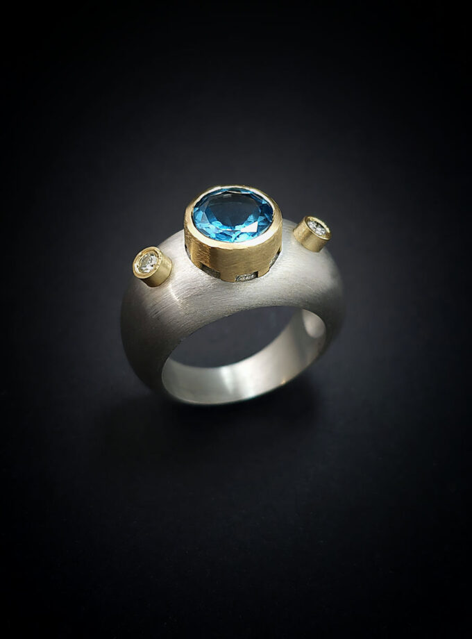 Gold, Silver & Topaz ring