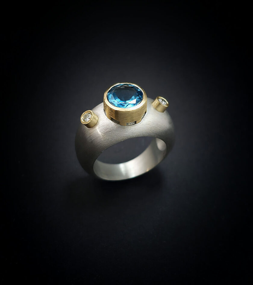 Gold, Silver & Topaz ring