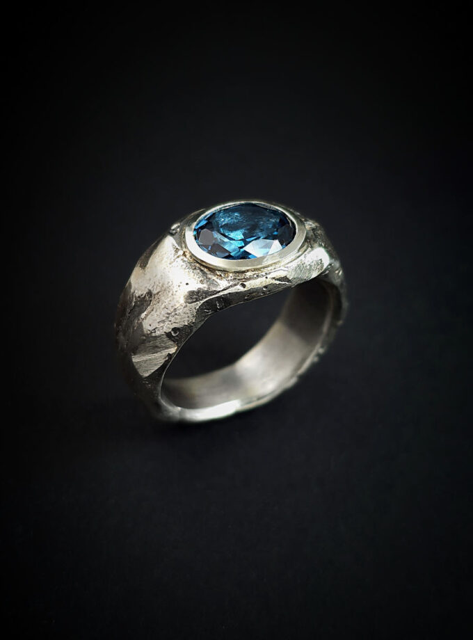 Blue Topaz Silver Ring