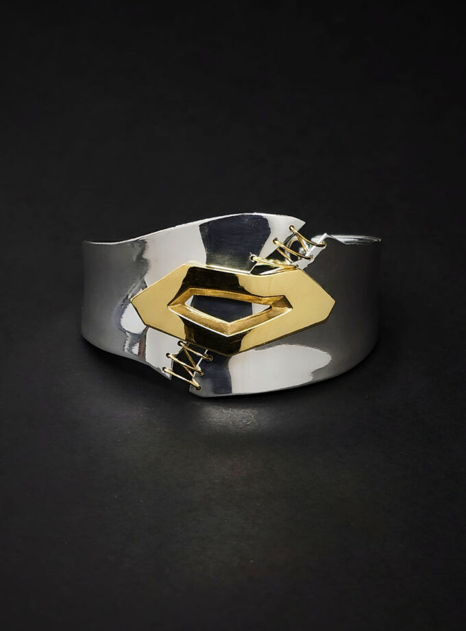 Two-tone Sterling Silver cuff