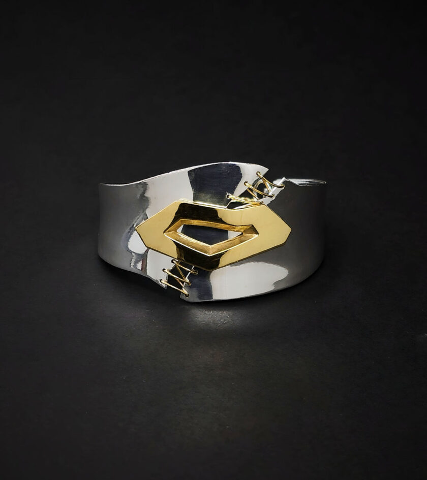 Two-tone Sterling Silver cuff
