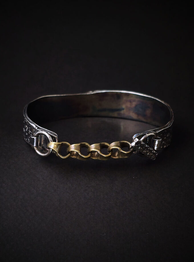 Oxidized Silver & bronze cuff