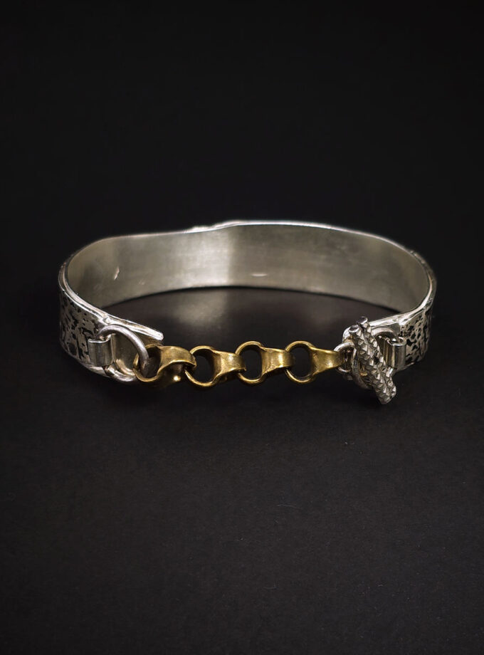 Sterling Silver & bronze cuff