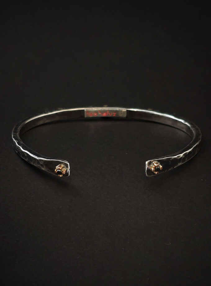 Black Diamonds Two-tone Silver cuff