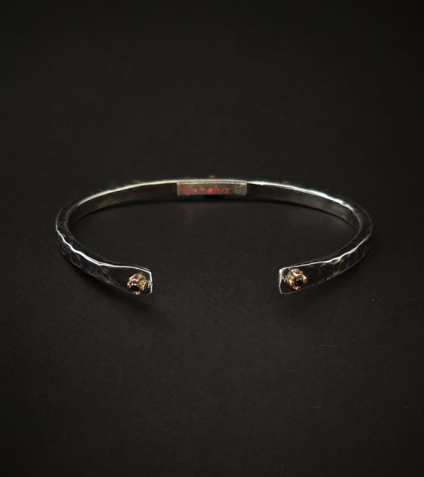 Black Diamonds Two-tone Silver cuff - Image 2