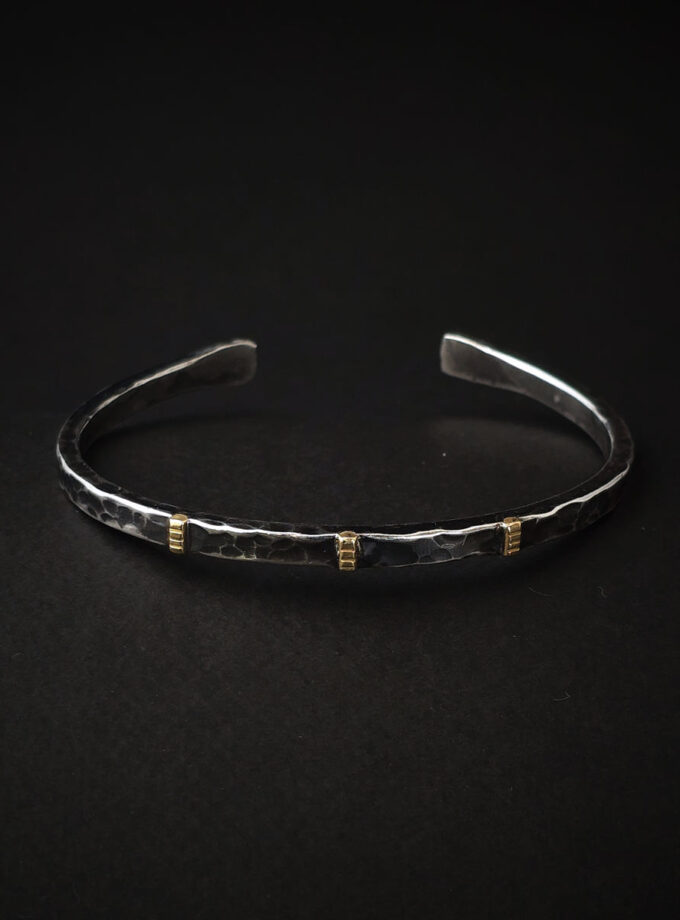 Black Diamonds Two-tone Silver cuff