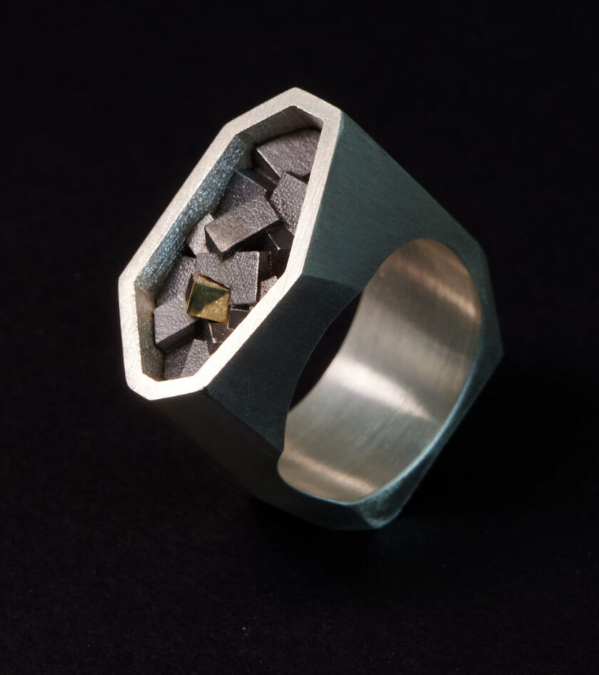 ‘Cubic’ Gold & Sterling Silver Ring - Image 2