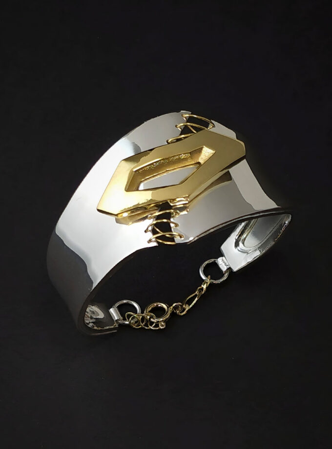 Two-tone Sterling Silver cuff