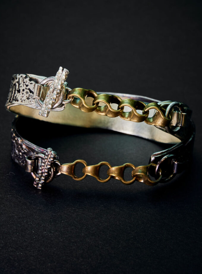 Sterling Silver & bronze cuff