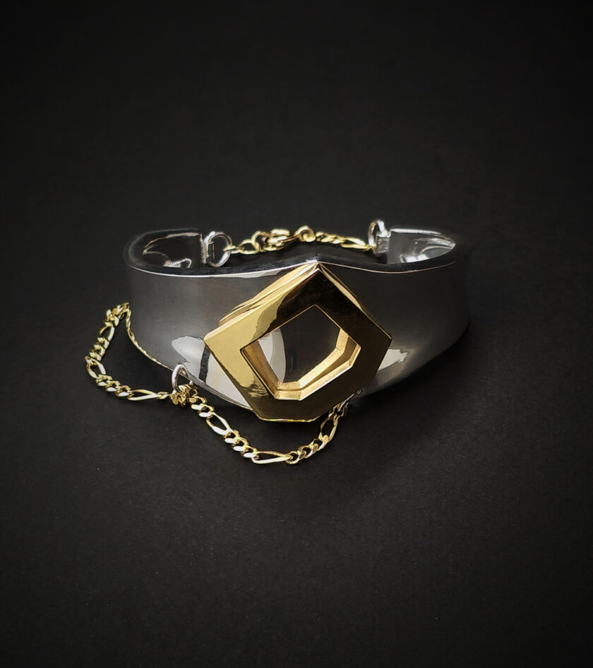 Two-tone Sterling Silver cuff - Image 2